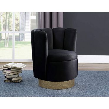 Angelika Black Velvet Accent Chair