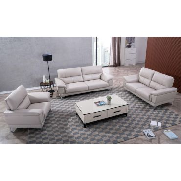 Angeline Light Grey Genuine Leather Sofa