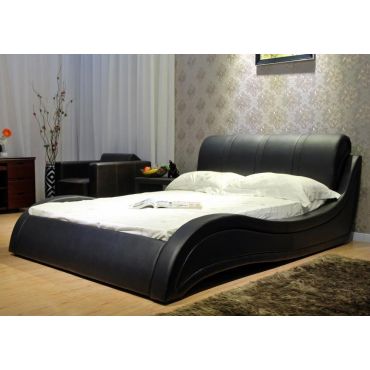 Mariana Platform Bed Black Leather