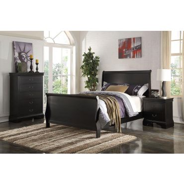 Ariela Black Finish Youth Sleigh Bed