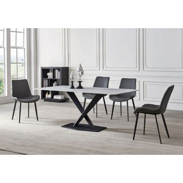 Artos Marble Top Table With Black Legs