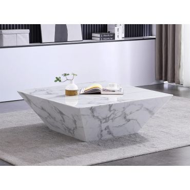 Artos White Marble Square Coffee Table