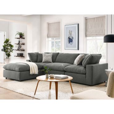 Arvada 4-Piece Grey Linen Modular Sectional