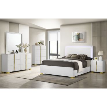 Astrid White LED Bedroom Set