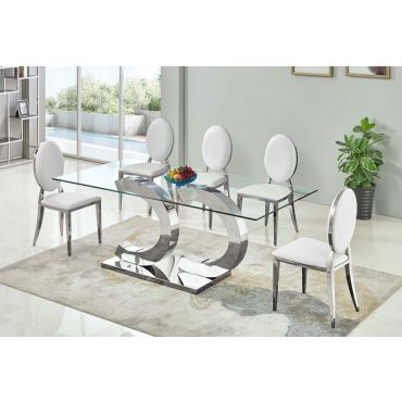 Atmore Glass Top Dining Table