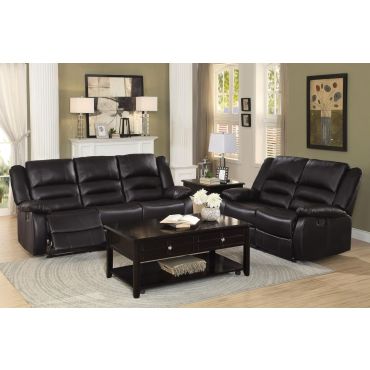 Aubrey Dual Recliner Sofa Espresso Leather