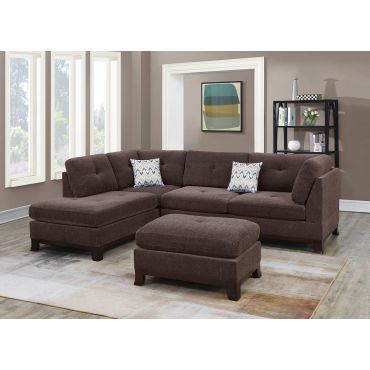 Audrey Dark Coffee Chenille Sectional Set