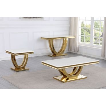 Aversa Marble Top Gold Coffee Table