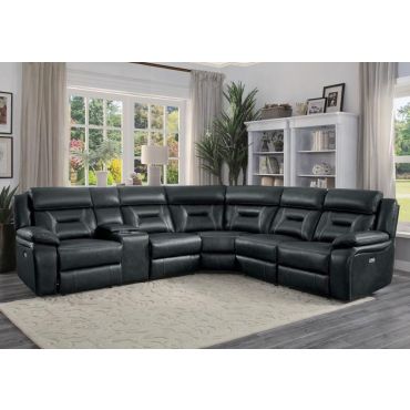 Gary Power Recliner Sectional Grey Top, Corry 6 Piece Leather Power Reclining Sectional Sofa Gray Reviews