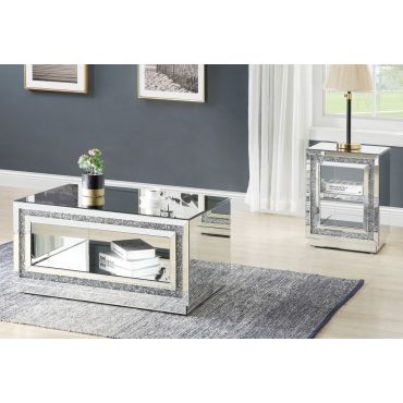 Axel Mirrored Coffee Table With Crystals