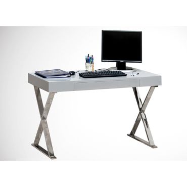 Roreti White Lacquer Finish Computer Desk