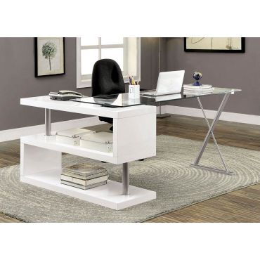 Baden White Lacquer Swivel Desk