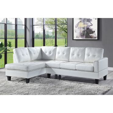 Bailey White Leather Sectional Sofa
