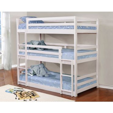 Baligio White Triple Twin Bunkbed