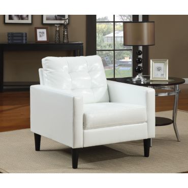 Balin White Leather Accent Chair