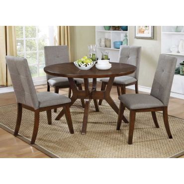 Bardolf Round Table Set Walnut Finish