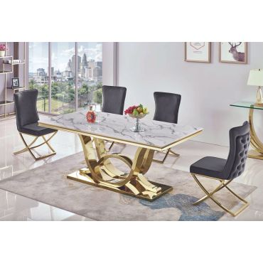 Baristo Marble Top Dining Table Set