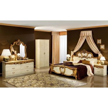 Barocco Ivory and Gold Bedroom Set