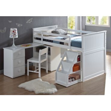 Beatrice Twin Loft Bed With Workstation