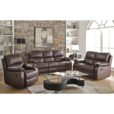 Beldan Brown Leather Recliner Sofa