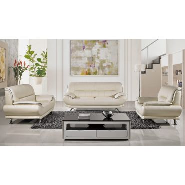 Bella Ivory Leather Living Room Set