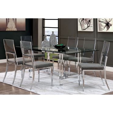 Bellini Modern Glass Top Acrylic Dining Table