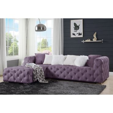 Belmont Tufted Purple Velvet Sectional