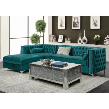 Benett Crystal Tufted Sectional With Storage