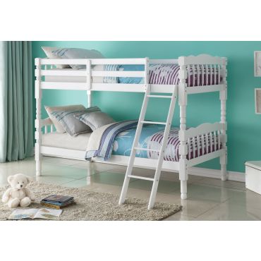 Benji White Twin Over Twin Bunk Bed