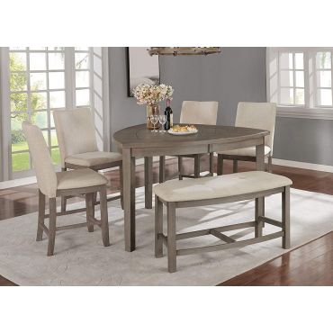 Bermuda Grey Triangle Counter Height, Triangle Dining Table Set