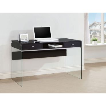 Bernice Glossy Black Writing Desk