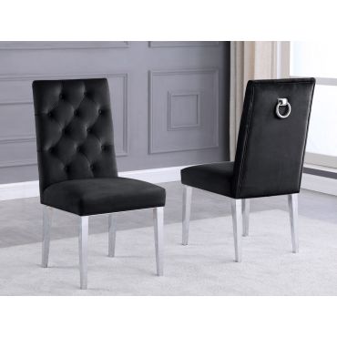 Bina Black Velvet Dining Chairs