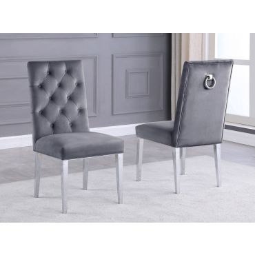 Bina Grey Velvet Dining Chairs