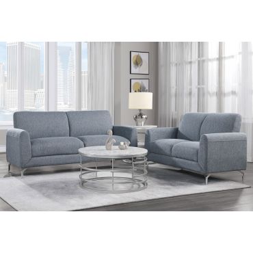 Bine Light Blue Fabric Living Room