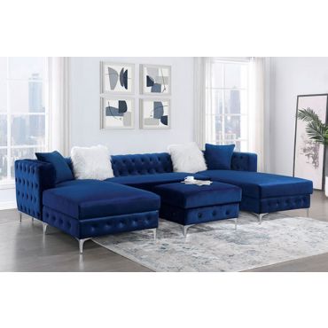 Bolton Navy Flannelette U-Shape Sectional