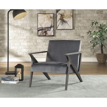 Bonjour Grey Velvet Accent Chair