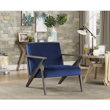 Bonjour Navy Blue Velvet Accent Chair