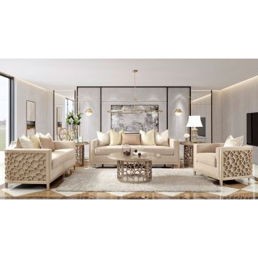 Bordeux Champagne Finish Living Room