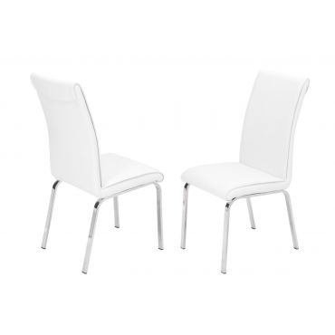 Bresso White Leather Dining Chairs