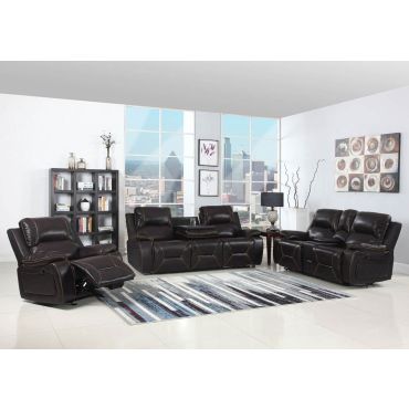 Brett Chocolate Leather Recliner Sofa