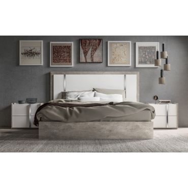 Briana Modern Platform Bed Faux Concrete