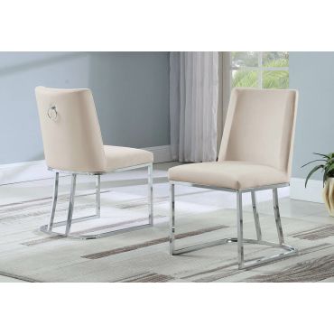 Brooke Beige Velvet Dining Chair