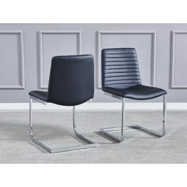 Bruce Black Leather Dining Chairs