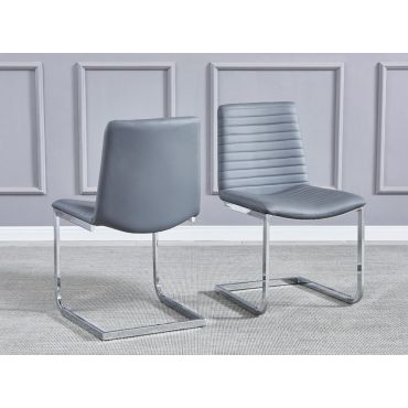 Bruce Grey Leather Dining Chairs