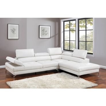 Byron White Leather Modern Sectional