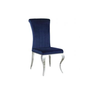 Cabriole Navy Blue Velvet Dining Chair