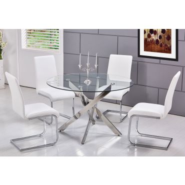 Cady Modern Glass Top Table Set