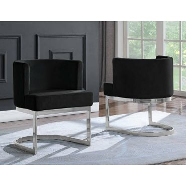 Caffrey Black Velvet Dining Chair