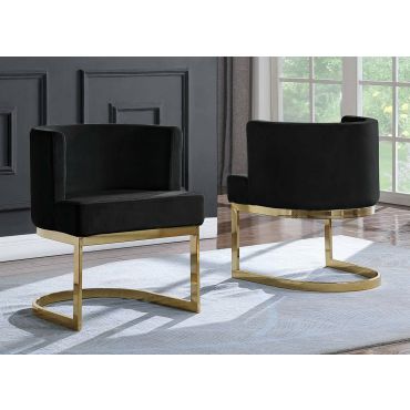 Caffrey Black Velvet Dining Chair Gold Base