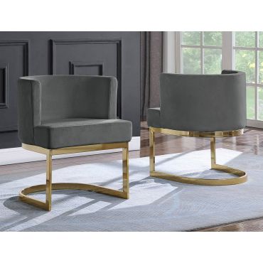 Caffrey Grey Velvet Dining Chair Gold Base